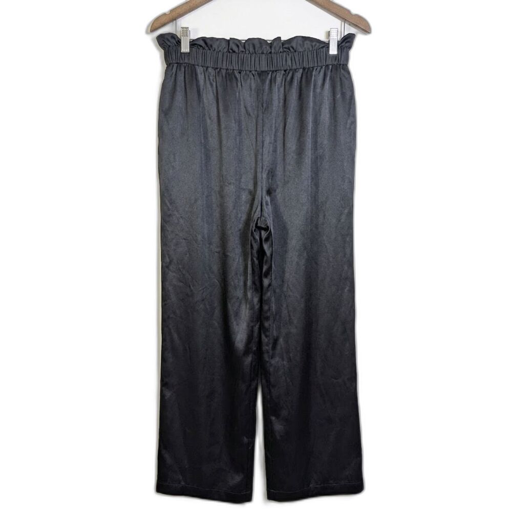 Eileen Fisher Paperbag Waist Wide Leg Ankle Pants Black Small Quiet Luxury - Picture 3 of 7